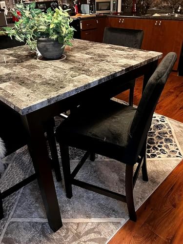 Image of SearchI Velvet Bar Stool Covers Set of 2, Stretch Washable Barstool Seat Covers, Counter Height Chair Covers for Kitchen Dining Room Cafe (Velvet Black)