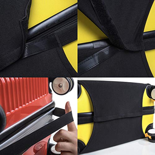 lasenersm 1 Piece Polyester Luggage Cover Protector Travel Suitcase Elastic Cover Washable Luggage Sleeve Fits 19-21 Inch Suitcase, Black, Size S4