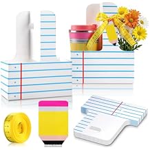 Eersida 12 Set Teacher Appreciation Gifts Notebook Design 2 Cup Drink Carrier with Greeting Card Ribbon Disposable Flower Holder with Handle for DIY End of Year Graduation Back to School Party Favors