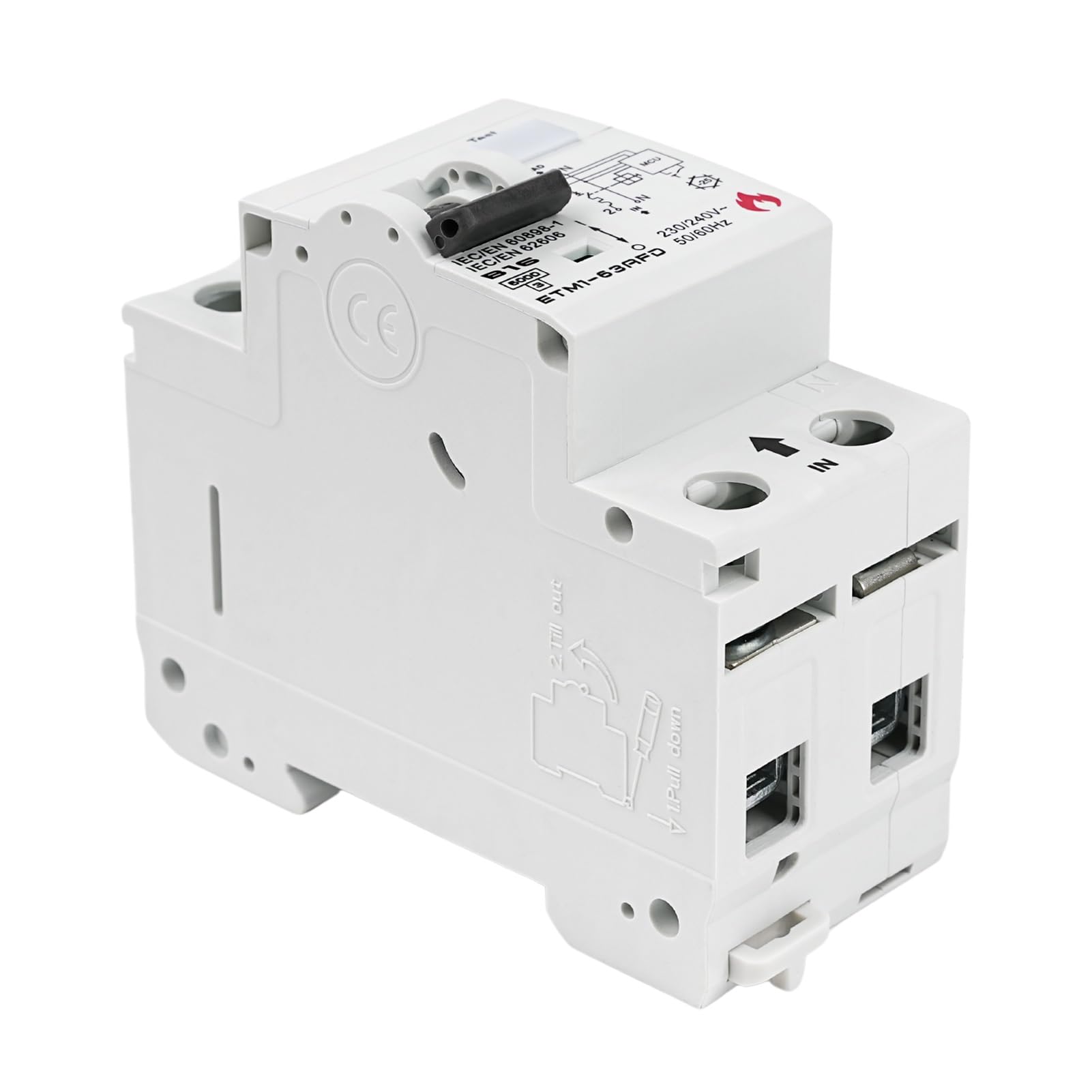 Jadeshay Interruttore Magnetotermico AFDD 1P+N 16A 230V 3~5 In Volte Corrente Nominale Distacco Istantaneo Interruttore Antincendio per Prevenire Incendi di Origine Elettrica Causati da Cavi Usurati