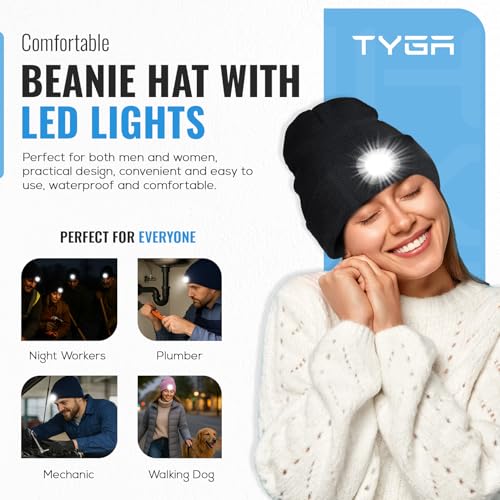 Tyga Store Bonnet de Course à Pied étanche avec 4 LED Lumineuses - Lampe Torche USB Rechargeable - Unisexe – vue 2