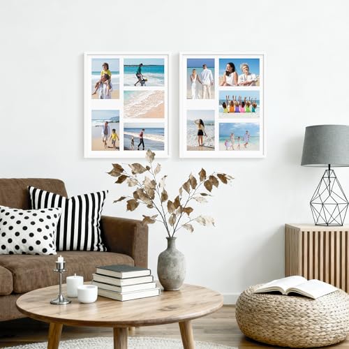 Image of DUENPY 13x16 Picture Frame 5x7 Collage Picture Frame Displays Five 5x7 inch Photos Collage Wall Decor Wall Hanging White