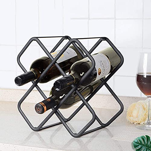 Soporte de vino de metal simple enrejado miniatura 1