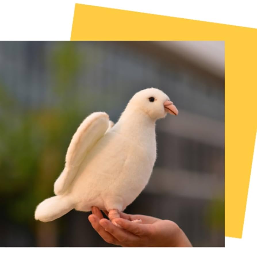 Amazon.co.jp: POPOTATO リアルな白い鳩のぬいぐるみ - 9.4