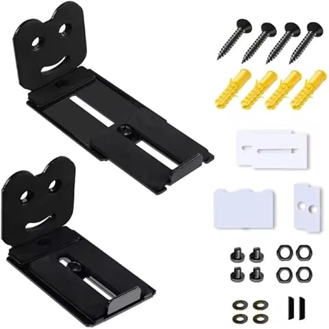 Soundbar Wall Mount Bracket, Depth Adjustable 3.14”-5.1”, Soundbar Mount Shelf for All Soundbars Including Samsung, Bose, Vizio, LG, Sony, JBL, Sonos and More Sound Bar - Mounts Under TV - 1 Pair Cover
