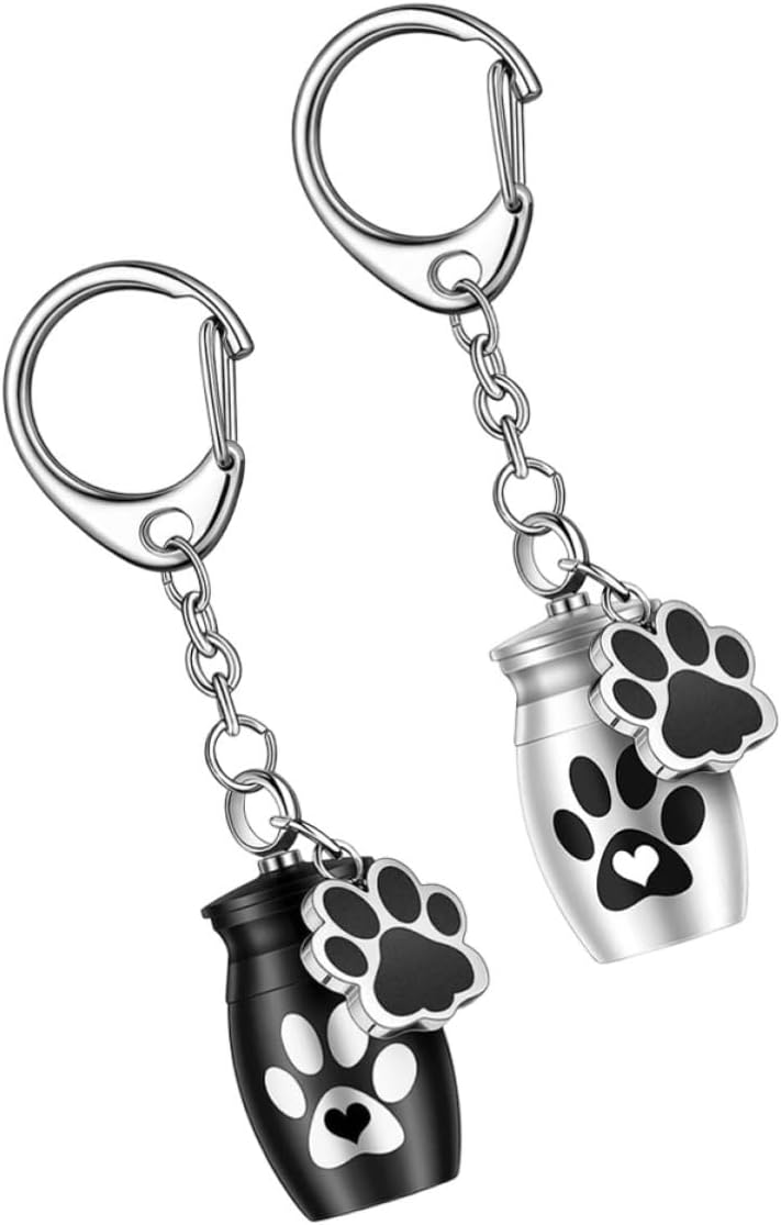 2pcs Pet Ash Key Holder Keepsake Keychain Ornament, Aluminum Alloy