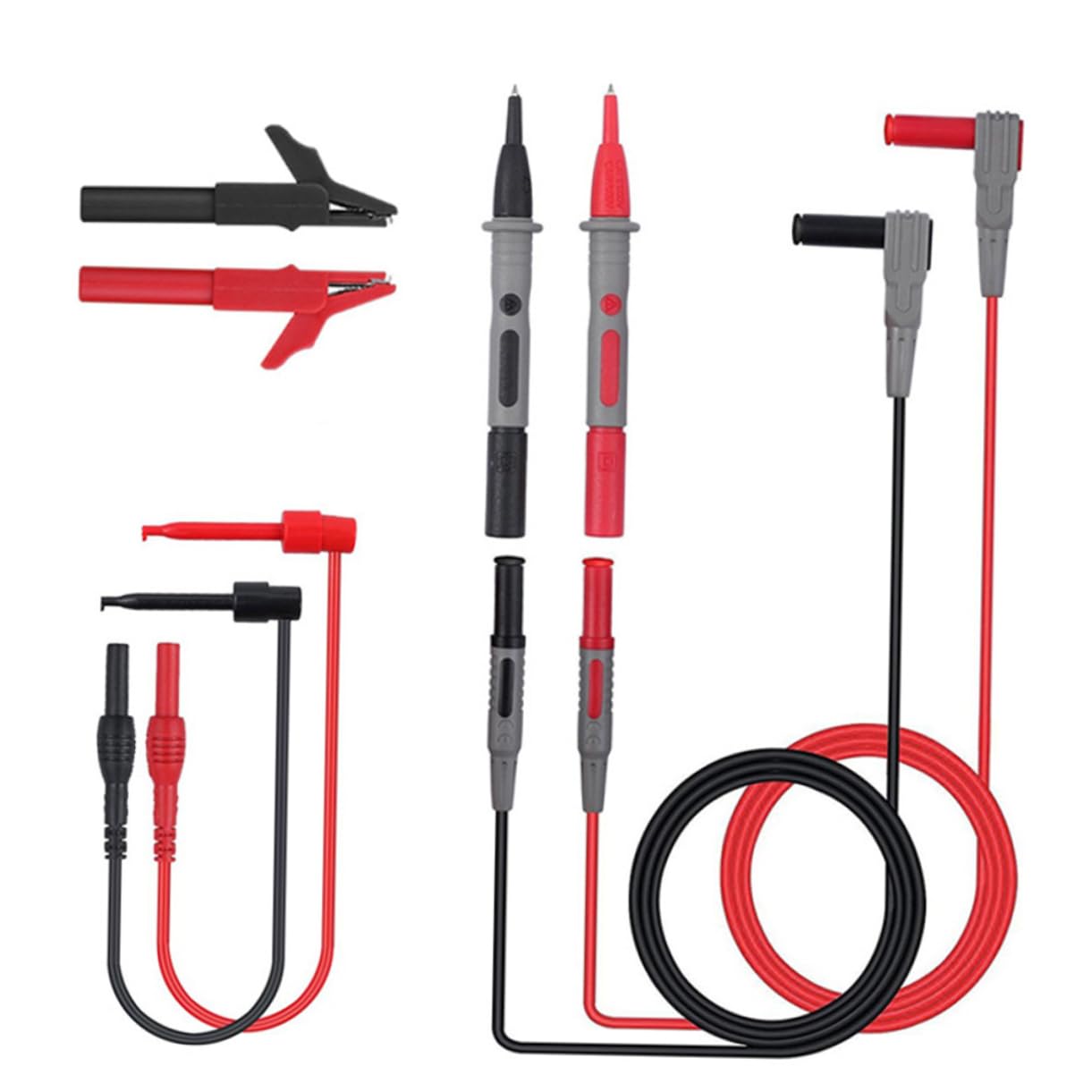 ULTECHNOVO 2pezzi Kit Di Prolunga Per Multimetro Di Prove Elettriche Con Clip Alligator e Probes Isolati Compatibile Con Multimetri e Strumenti Di Misura Comfort Grip e Test Accurati Per