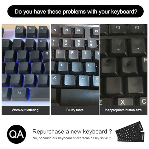 Juego de 2 pegatinas para teclado en inglés miniatura 3