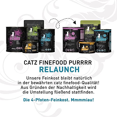 catz finefood Purrrr Wildchwein Monoprotein Katzenfutter nass N° 109, für ernährungssensible Katzen, 70% Fleischanteil, 16 x 85g Beutel