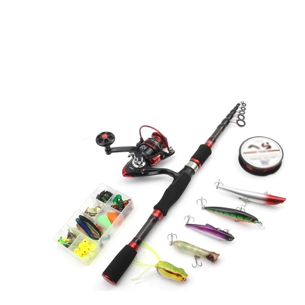 Red Shrink Road Sub Rod Set Straight Handle Spinning Wheel Bait Combination Fishing Gear