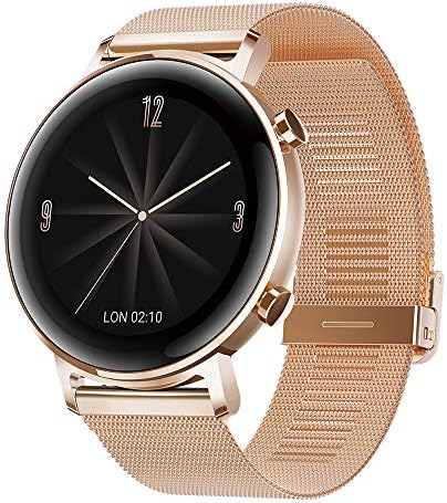 HUAWEI Watch GT 2 (42 mm) Smart Watch, 1.2 Inch AMOLED Display with 3D Glass Screen, 1 Week Battery Life, GPS, 15 Sport Modes, 3D Glass Screen, Real-time Heart Rate Monitoring Smartwatch, Refined Gold