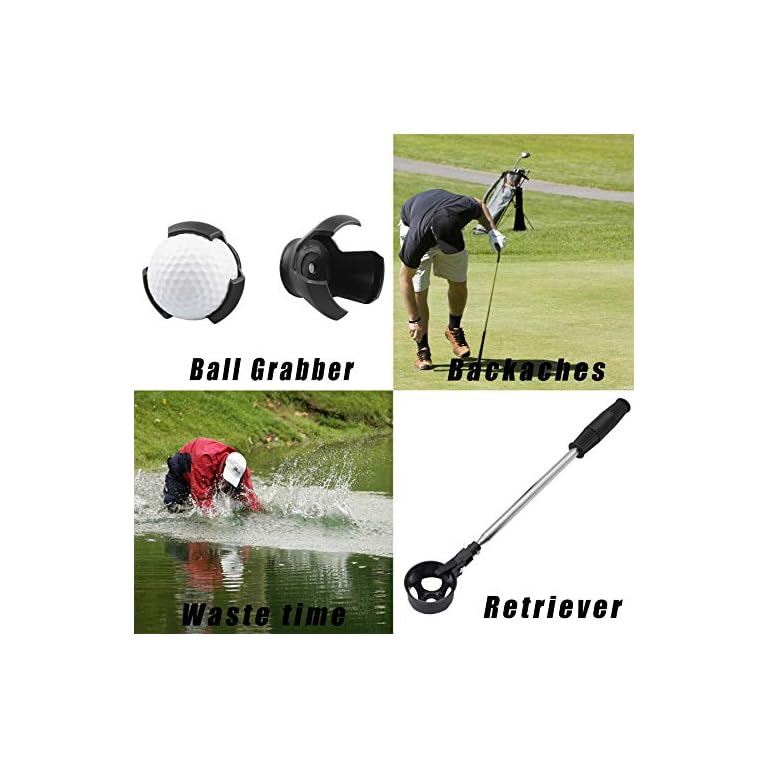 prowithlin Golf Ball Retriever with 2 Golf Ball Grabbers, Stainless