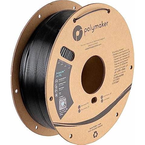 Polymaker PETG Filament 1.75mm, 1kg Strong PETG 3D Printer Filament Black - PolyLite PETG Black 3D Printing Filament 1.75mm, Dimensional Accuracy +/- 0.03mm, Print with Most 3D Printers Cover