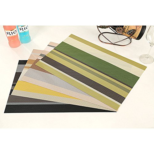 Sets de table PVC tissé Zupro tapis de table lavable et antidérapant - 8