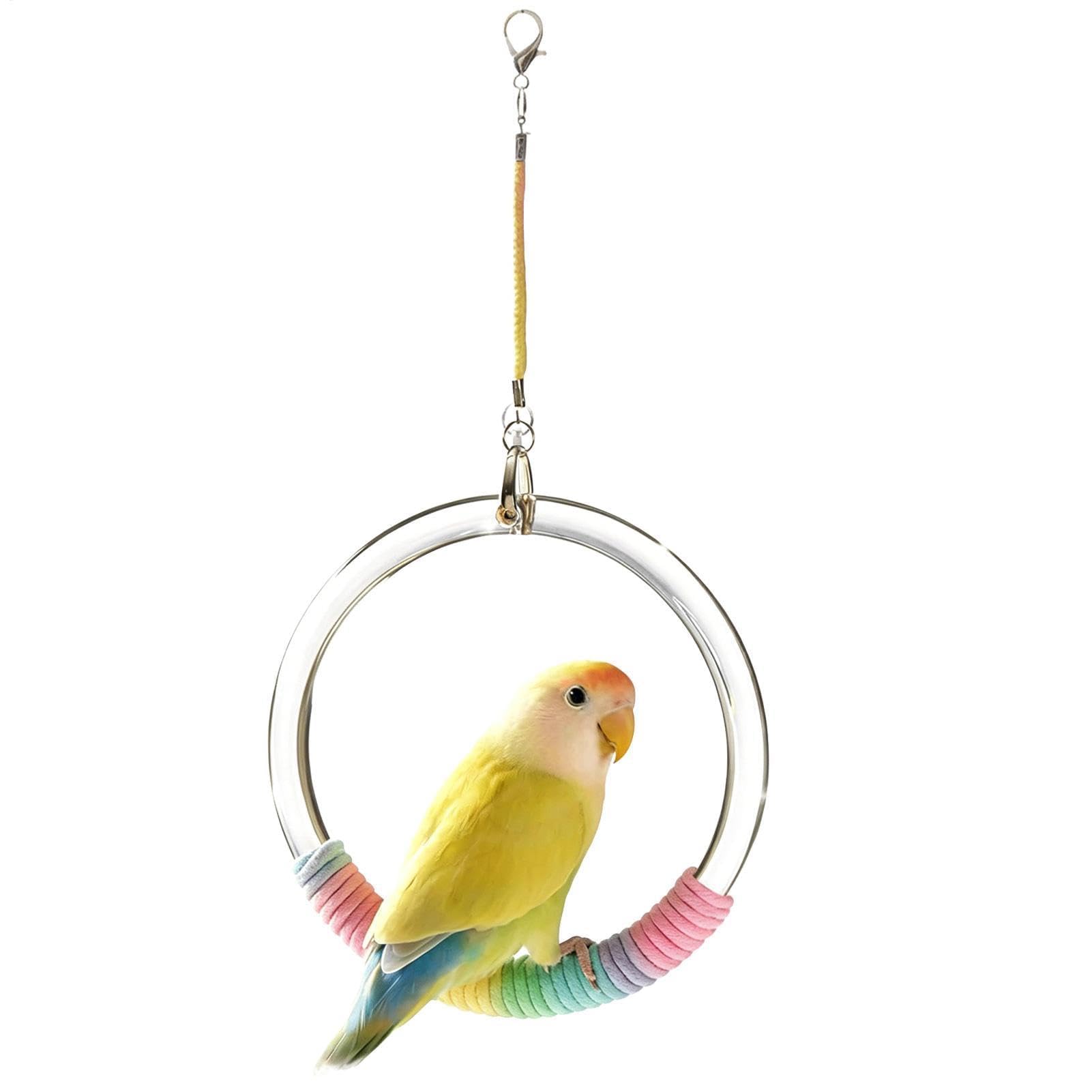 Columpio de pájaro para jaula, anillo de juguete de cuerda para pájaros, anillo de columpio Conure, para loro, periquito, cacatúa, coatúa, canario, conure