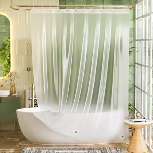 Image of Bathway Shower Curtain Liner, Frosted Shower Curtain Liner 72x84 PEVA Waterproof Shower Curtain Liner Plastic with 3 Magnets and 12 Rustproof Metal Grommets, Lightweight Long Shower Liner for Bathroom