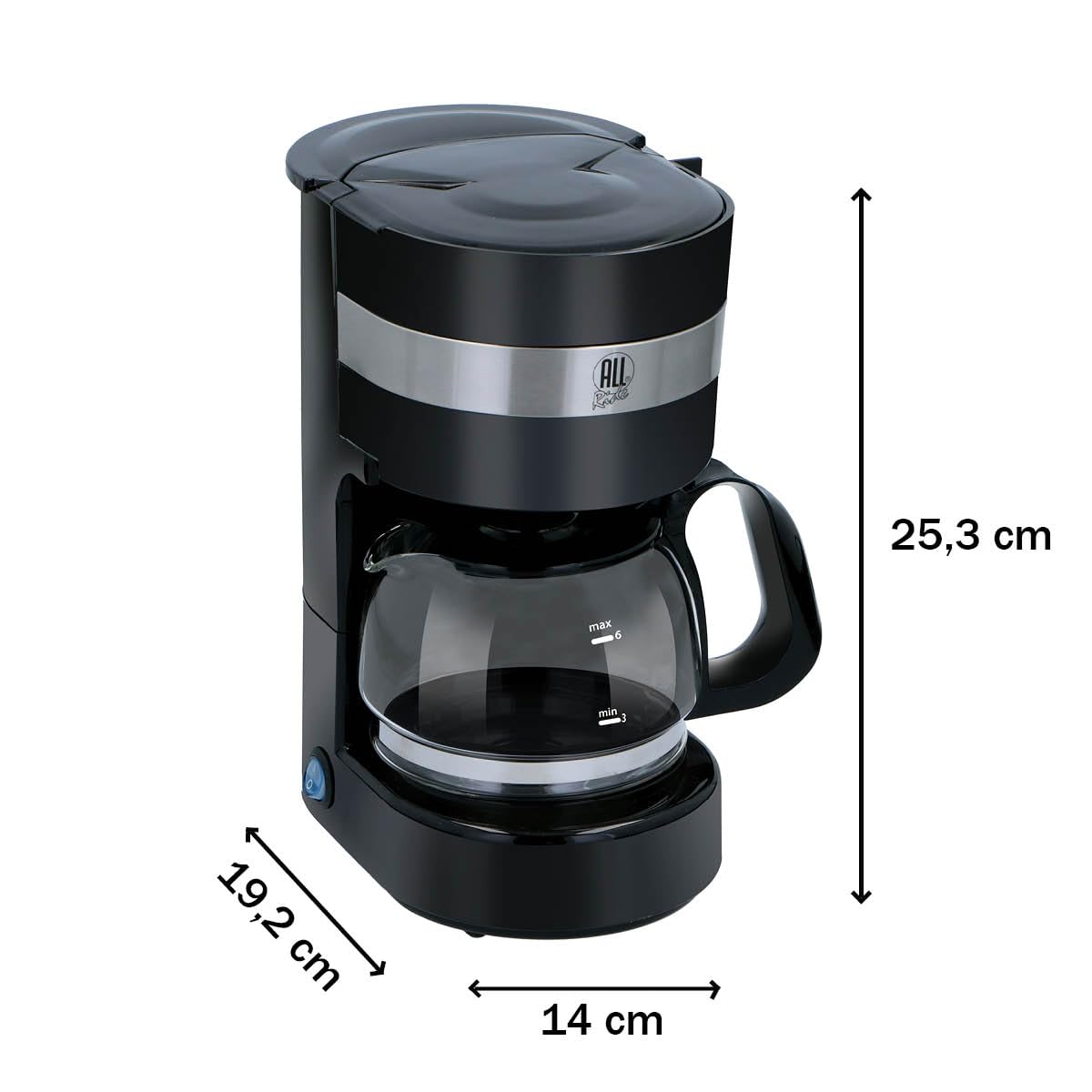 All Ride Koffiezetapparaat 24V - Koffiemachine 0,65L - voor Auto en Vrachtwagen - Filter Koffie - Druppelstop - Warmhoudfunctie - Zwart