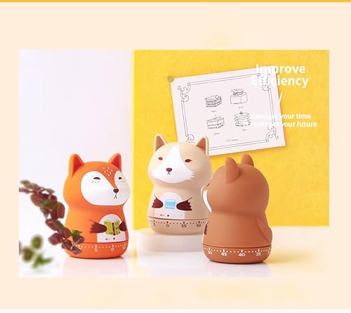 Red Dollar Mechanical Kitchen Timer, 60-Minute Wind Up Dial Rotating Countdown Egg Reminder No Batteries Loud Ring Cute Time Management For Cooking Valentine's Day Spring Gift (Light Orange) #TOP2