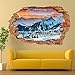 Naklejki ścienne 3D -- śnieg góra zima miasto - sztuka ścienna dekoracyjne usuwalne winylowe naklejki ścienne do salonu, sypialni mural 70 x 110 cm