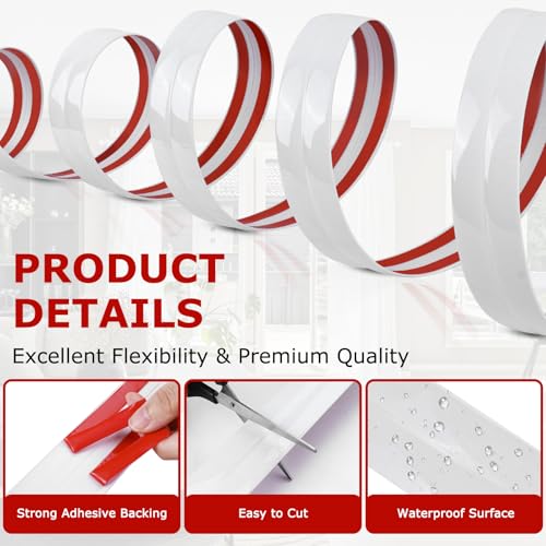Flexible Wall Corner Protector Moulding Trim Peel and Stick Wall Corner Guards Edge Protector Self Adhesive Molding Trim Strip for Edge Ceiling (White, 2.4 in x 10 Ft) - Image 3