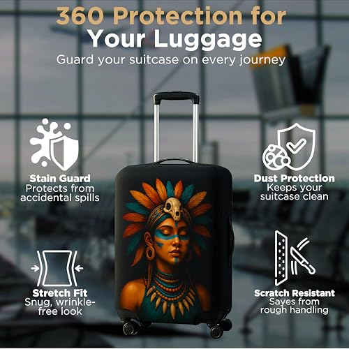 Image of WanderWraps Spendex Polyester Protective Luggage Cover | Hard Luggage Trolley Bag Cover | Washable | Dust Proof | Stretchable | S - 20 inch | Nefraya
