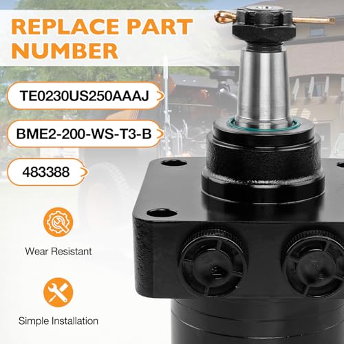 Image of 483388 Hydraulic Wheel Motor Compatible with Scag SVR SVRII Stand-On Mower & Most V-Ride Lawn Mower Replace for Parker TE0230US250AAAJ, BME2-200-WS-T3-B