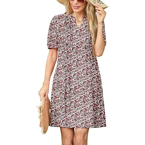 GRECERELLE Womens Summer Casual V Neck Dress Cover
