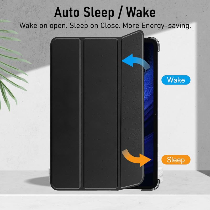 Image of Robustrion Cover for Xiaomi Mi Pad 6 Case Cover 11 inch Flip Stand Cover with Transparent Back for Xiaomi Pad 6 [Auto Sleep Wake Support] - Black