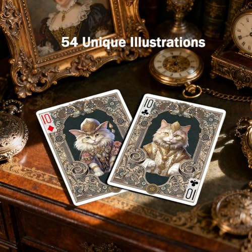 Cartas de Poker con Diseño de Gato Estilo Victorian miniatura 6