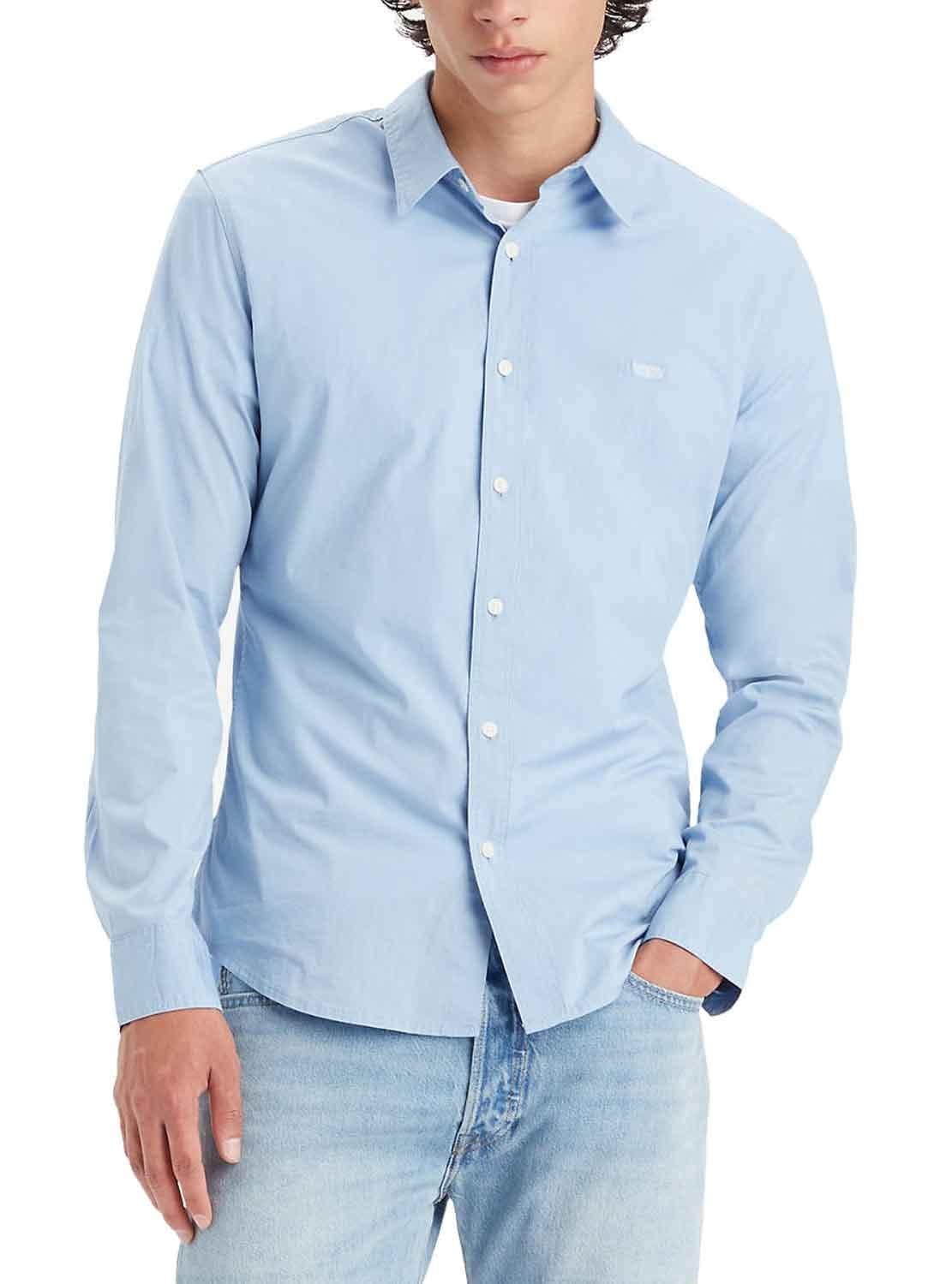 Levi's Camiseta LS Battery Hm Slim Blues Shirt Hombre