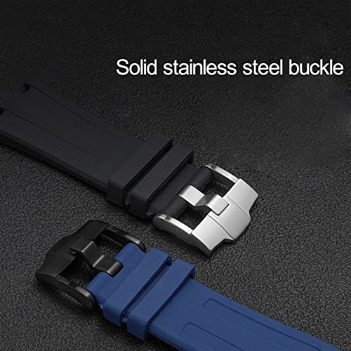 Bracelet caoutchouc 28mm premium pour AP 15703 finition rouge argent