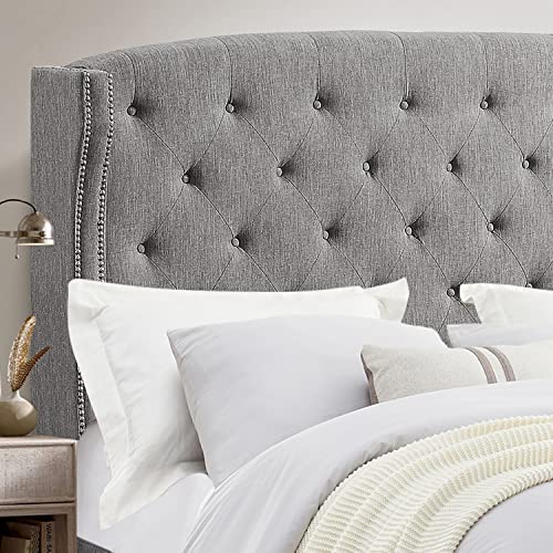 Rosevera Essential Wingback Platform Tufted Headboard/Fabric Upholstered Bed
