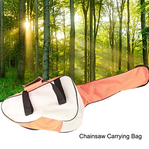 Chainsaw Storage Bag, Portable Oxford Chainsaw Carrying Bag Holdall Holder Lawn Mower Carry Case Protective Box(Orange) - Image 3