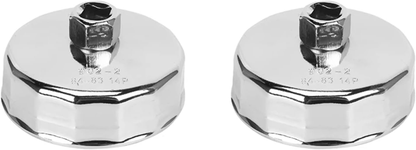 2Pcs 84Mm 14 Flutes Oil Filter Cap Wrench Socket Cup Tool for Vehicle Car