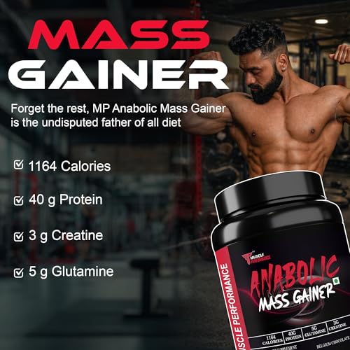 Image of Anabolic Mass Gainer, 2kg, Belgium Chocolate | High Protein Carbs, With Creatine, BCAA & Glutamine, Digestive Enzymes, For Muscle Gain & Fast Growth
