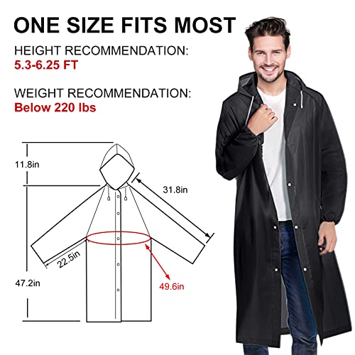 Rain Ponchos for Adults, Reusable Lightweight Rain Coat for Men and Women2