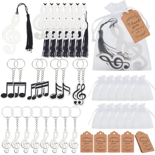 Set di 5 Portachiavi Musicali, Portachiavi Piccoli con Note Musicali