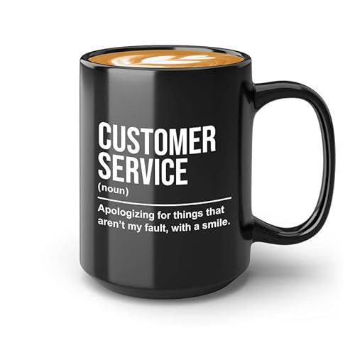 Customer Service Coffee Mug 15oz Black - a smile - Call