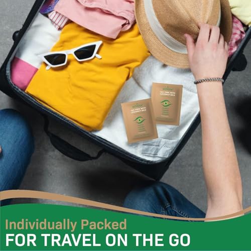 Image of NOVEHA 360PCs Tea Tree & Coconut Oil Eyelid & Lash Wipes | For Demodex, Blepharitis & Itchy Eyes, Box Of 60 Individually Wrapped Eyelash Wipes With Aloe Vera, Natural Makeup Remover