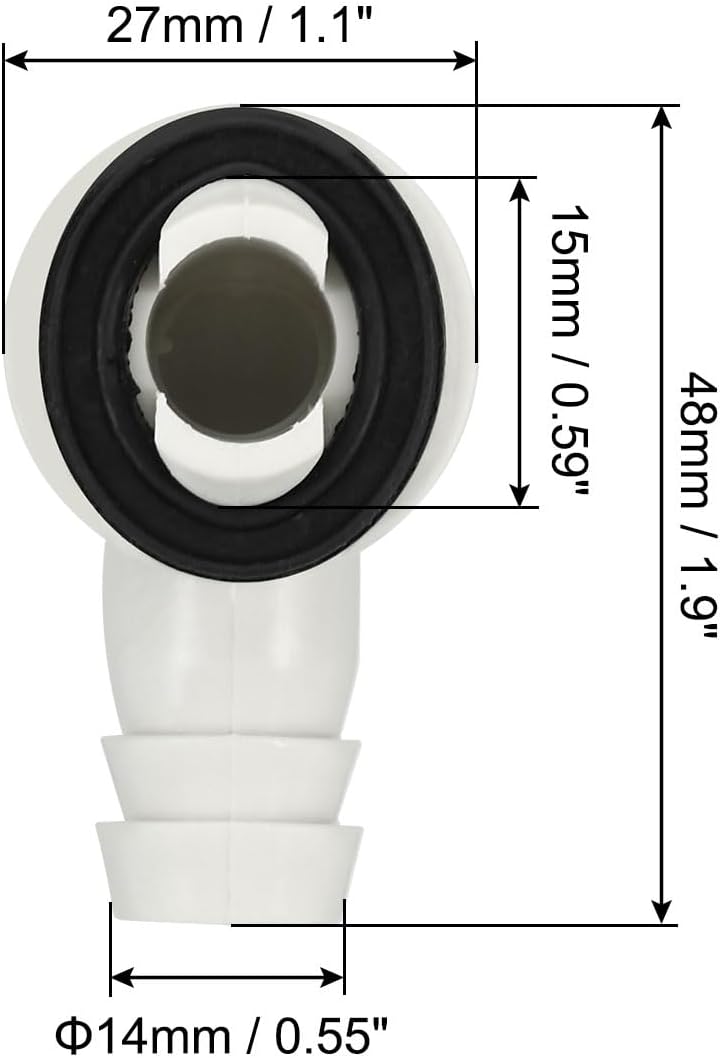 PATIKIL 15mm Air Conditioner Drain Hose Connector, 4 Pcs Universal Drain Connector with Clamp Hoop for Mini-Split Window AC Unit Faucet, White Style 5