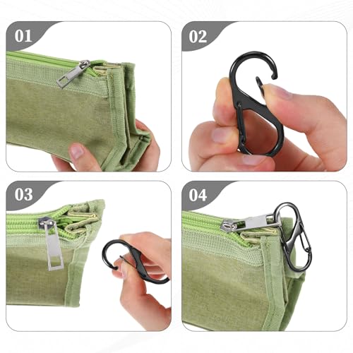 40Pcs Zipper Clips Anti Theft, Double Carabiner Clip, Zipper Locks, Dual Hook Carabiner Lock Zipper Pull Replacement Deterrent, Backpack Lock for Bag Luggage Backpack Purse Travel Suitcase, 4 Size4