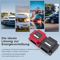 WODHMIEY 8x M10 Busbar Stromverteiler 12V 24V 48V DC 400A Batterieanschlussblock Hochstrom Verteilerleiste für Auto Wohnmobil Boot LKW Solaranlage Stromversorgung mit Rotem und Schwarzem Deckel – Ansicht 7