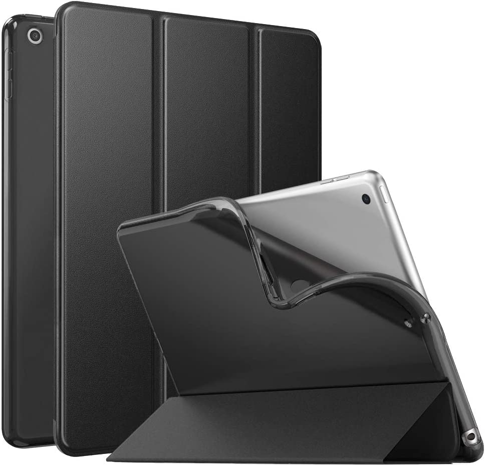 MOCA iPad 10.2 Case for iPad 9th Generation 2021/ iPad 8th Generation 2020/ iPad 7th Generation 2019, Soft Frosted Back Cover Slim Shell Case with Stand for iPad 10.2 inch,Auto Wake/Sleep (Black)
