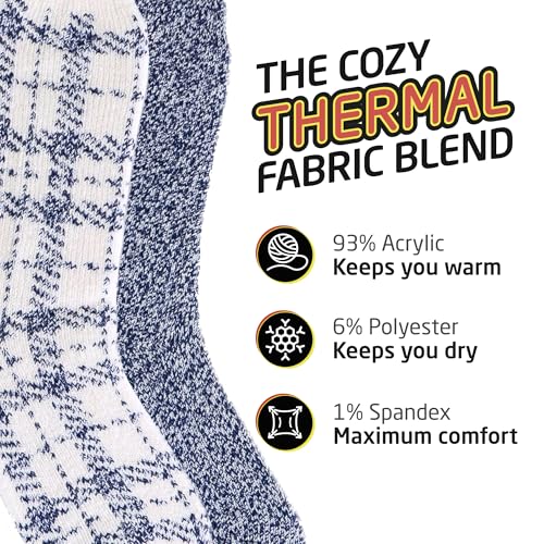 HOT FEET Thermal Socks For Women for Cold Weather – Thick Warm Winter Hiking Heat Insulated Socks, Women’s sizes 4–10.52