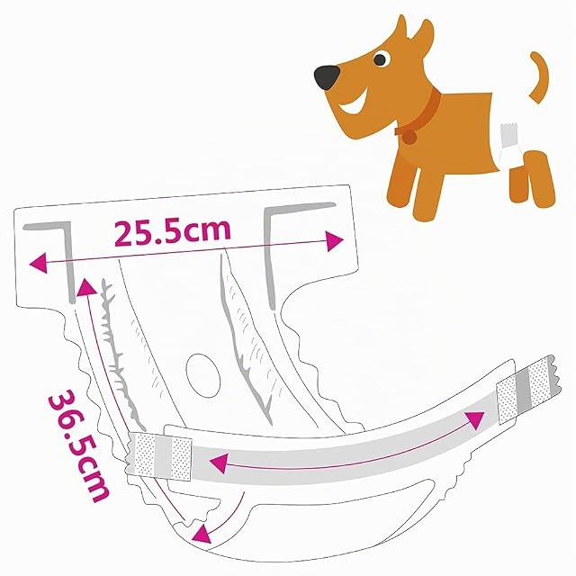 Foto 2 de 7 de Pañales Desechables para Perro Pañales para Perros Hembra Pañal Sanitarios para Perro Mascotas Bragas…