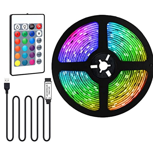 Valletock Colour Changing Led Strip Lights, USB Lights with Remote Control, Fexible Lights Strip for Home Decoration (1 Meter)