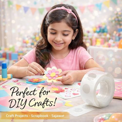 Image of Propsicle Double-Sided Glue Dots - 200 Clear Adhesive Points (2 Rolls) for Balloon Arch, Birthday Decoration, Crafts, Scrapbook, Wall & Ceiling Stickers