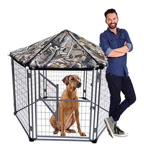 Neocraft My Pet Companion Outdoor Dog Kennel with Included Roof Weather Resistant Cover (5.5â€™), Waterproof Winter Welded Wire Pet House Shelter â€“ Ideal for Any Dog Breed, Easy Assembly