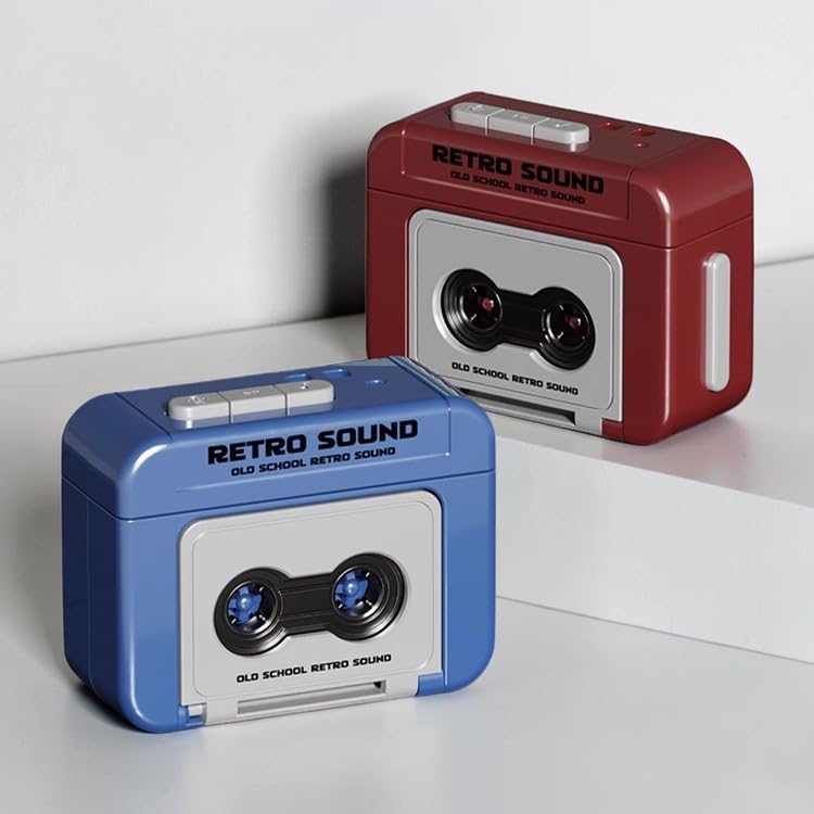 Image of Retro Tape Recorder Keychain with 15 Seconds Recording (Pack of 1) (Multicolor) | Mini Vintage Cassette Style Keyring | Key Holder for Car, Bike, Backpack | Unique Gift for Music Lovers