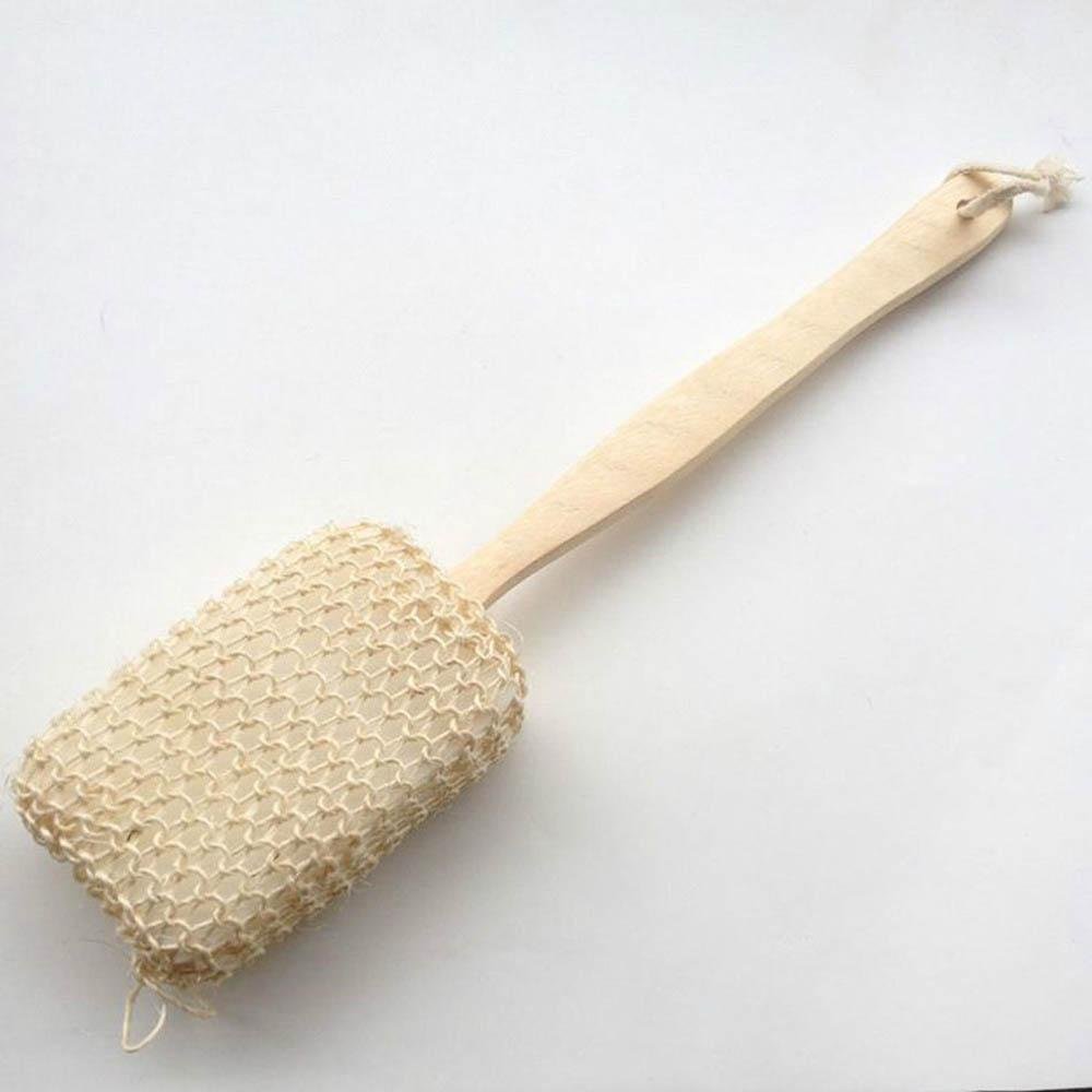 Kuuans Spa Professionale In Legno Vasca Da Bagno Della Spugna Naturale Sisal Body Brush Scrubber Long Handle-image